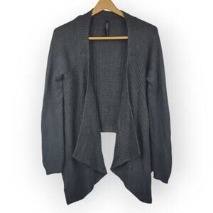 Aeropostale Open Draped Waterfall Front Cardigan Size Small Knit Sweater Gray